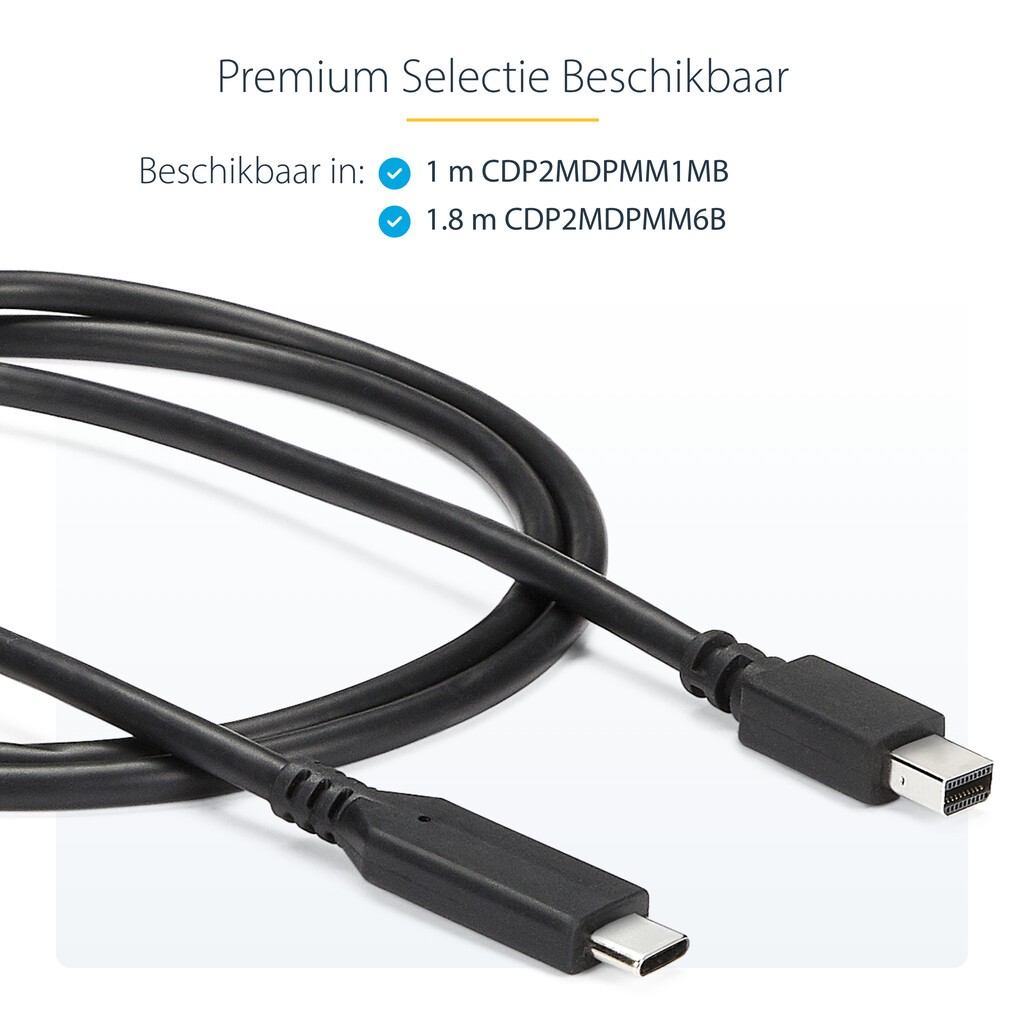 StarTech.com 1,8 m USB-C naar Mini DisplayPort-kabel - 4K 60Hz - zwart - Afbeelding 11
