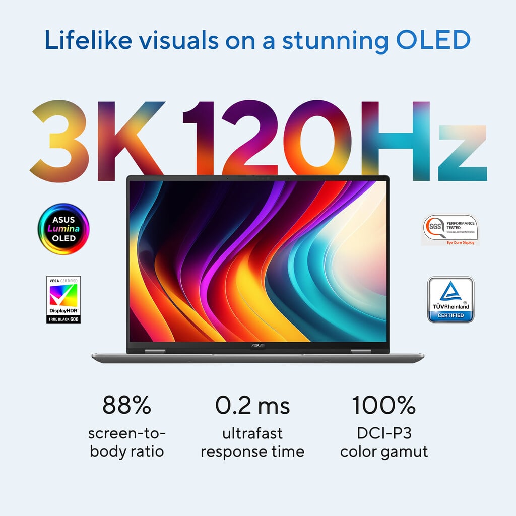 ASUS Vivobook 16 Flip TP3607SA-SI099W Copilot+ PC Intel Core Ultra 7 258V Hybride (2-in-1) 40,6 cm (16") Touchscreen WUXGA 32 GB - Afbeelding 35