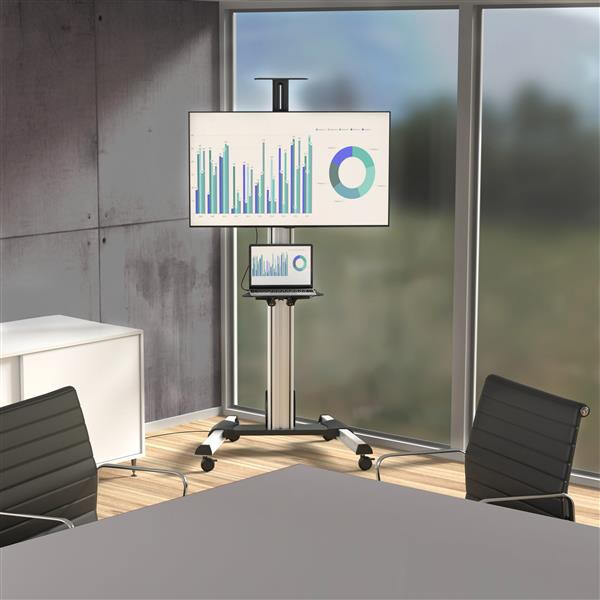 StarTech.com Verrijdbare TV Standaard - Mobiele TV Vloerstandaard voor 32-75" VESA Scherm (40kg) - TV Trolley met Plank - Univer - Afbeelding 8