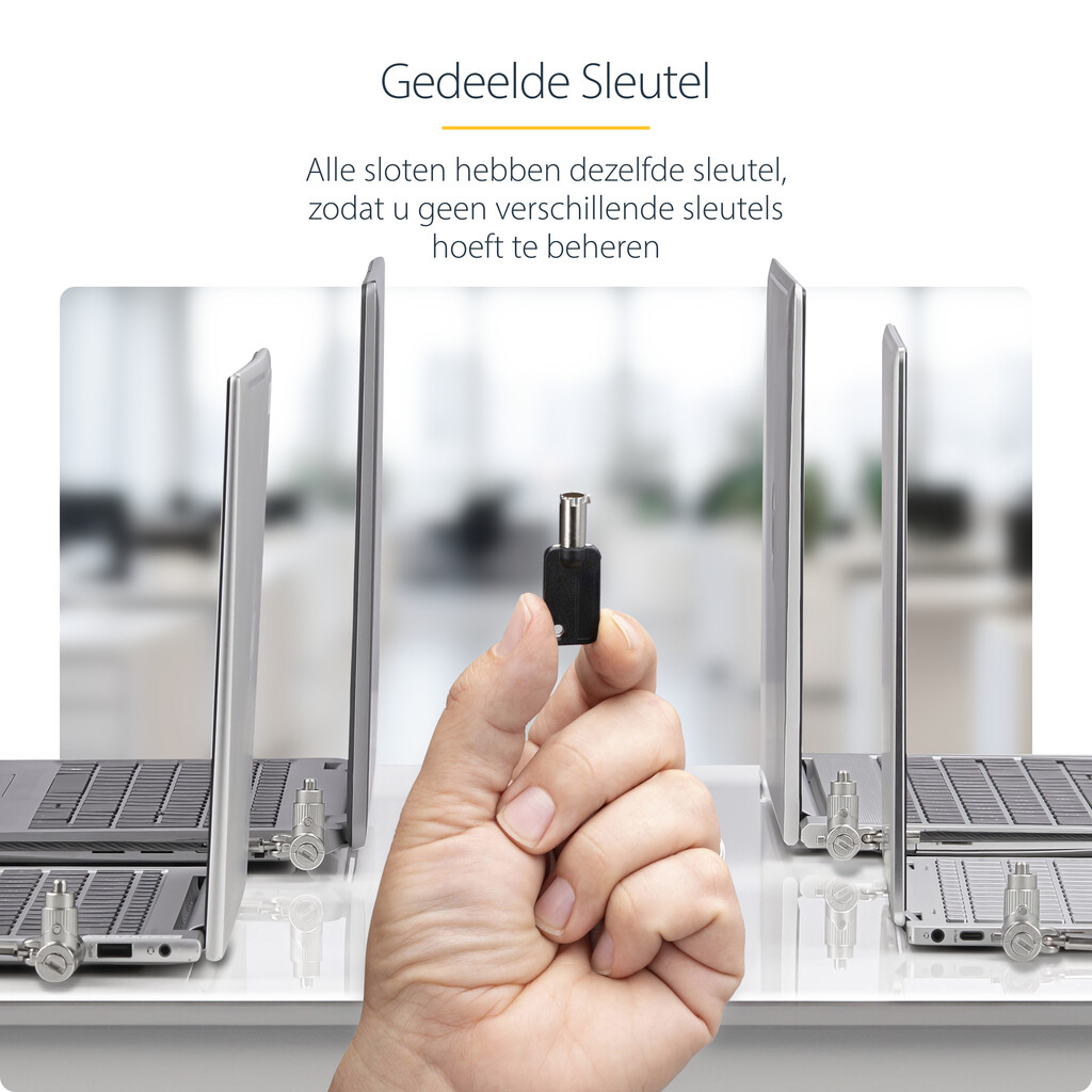 StarTech.com 25-Pack Universeel Laptop Kabelslot 2m, Security Kabel met Gedeelde Sleutel, Compatibel met Noble Wedge®/Nano/K - Afbeelding 14