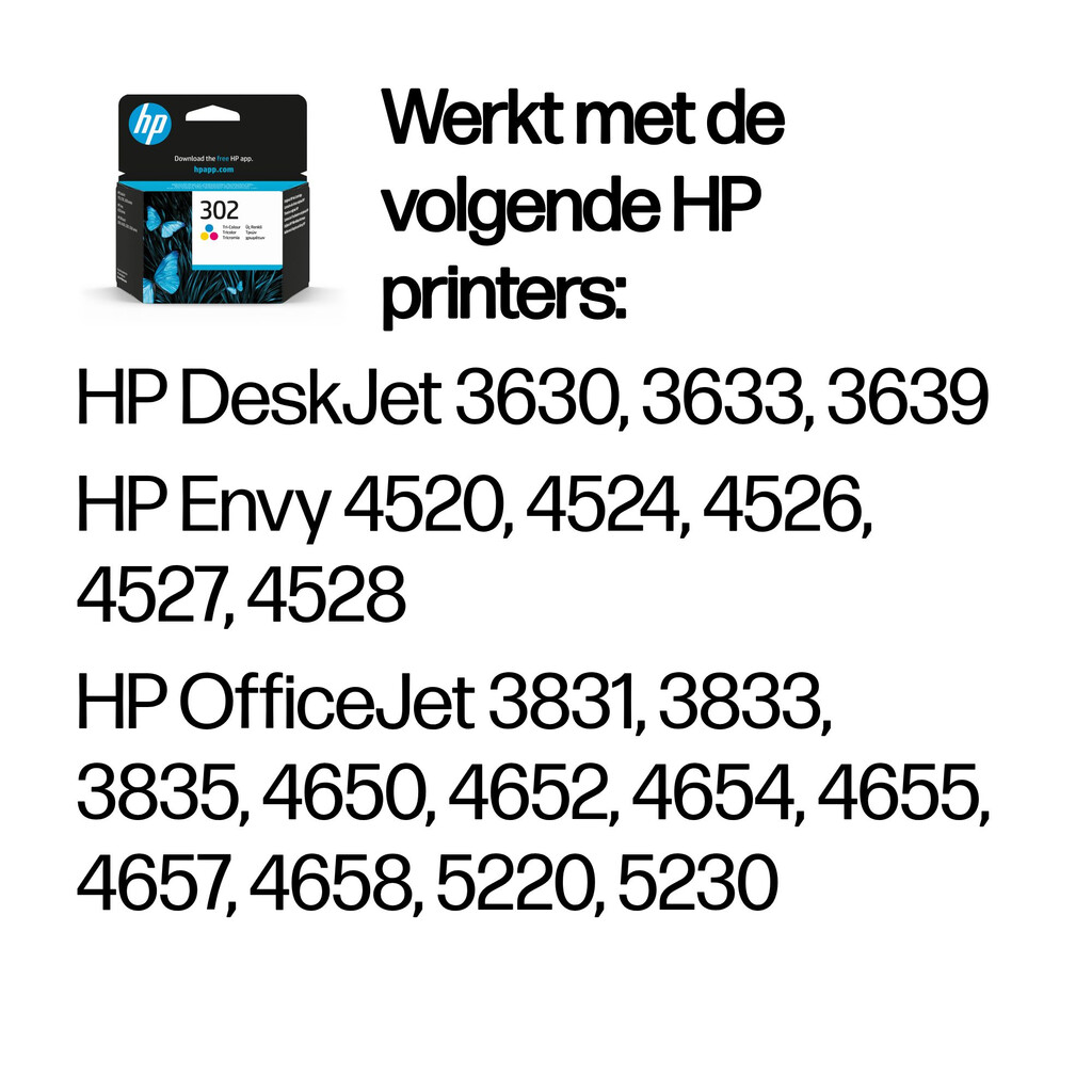 HP 302 originele drie-kleuren inktcartridge - Afbeelding 2