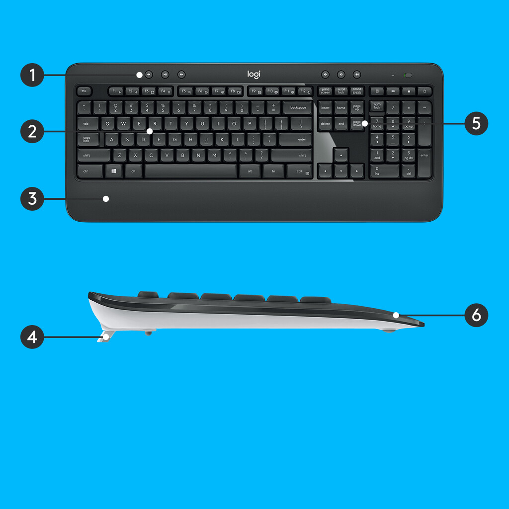 Logitech 920-008685 toetsenbord Inclusief muis Universeel RF Draadloos QWERTY US International Zwart - Afbeelding 15
