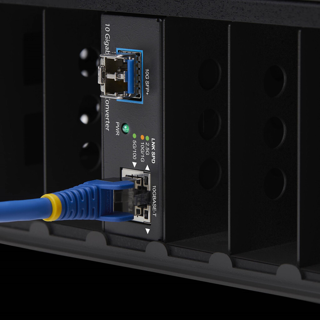 StarTech.com 10GbE Multi-Gigabit Open SFP+ Glasvezel Media Converter, 10G/5G/2.5G/1G/100M, Koper naar 10GBASE-X, Single-Mode, Mu - Afbeelding 4