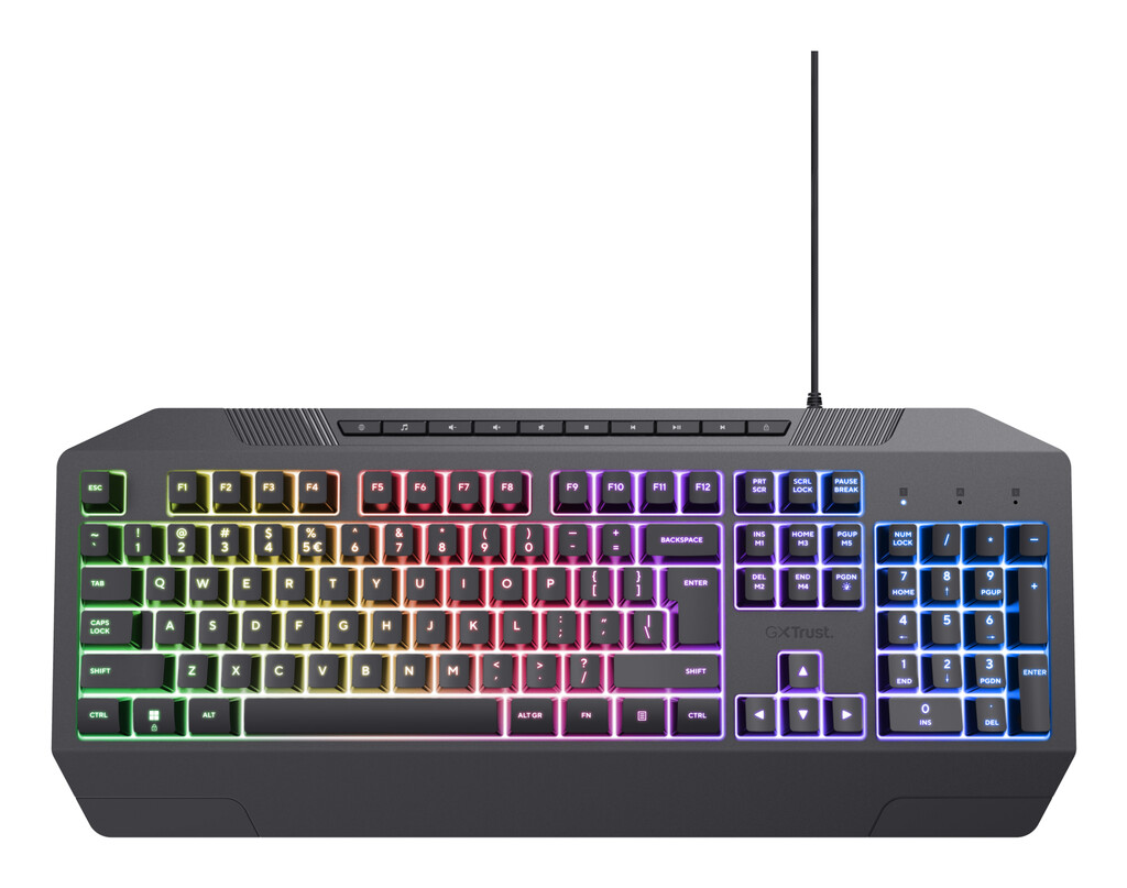 Trust GXT 836 Evocx Verlicht gaming‑toetsenbord – gaming toetsenbord – RGB verlichting – Anti‑ghosting – QWERTY – Zwart - Afbeelding 4