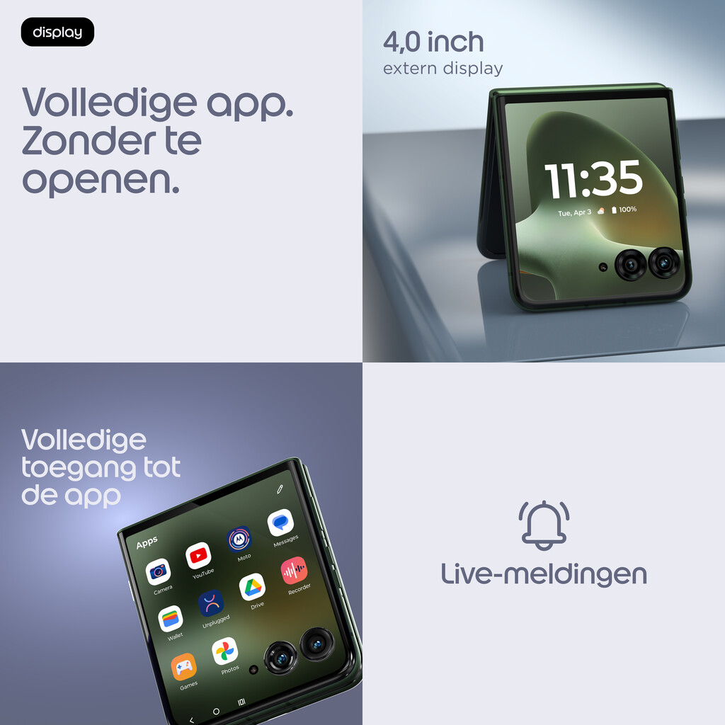 Motorola razr 70 plus 17,5 cm (6.9") Dual SIM Android 16.0 5G USB Type-C 12 GB 512 GB 4500 mAh Donkergroen - Afbeelding 16