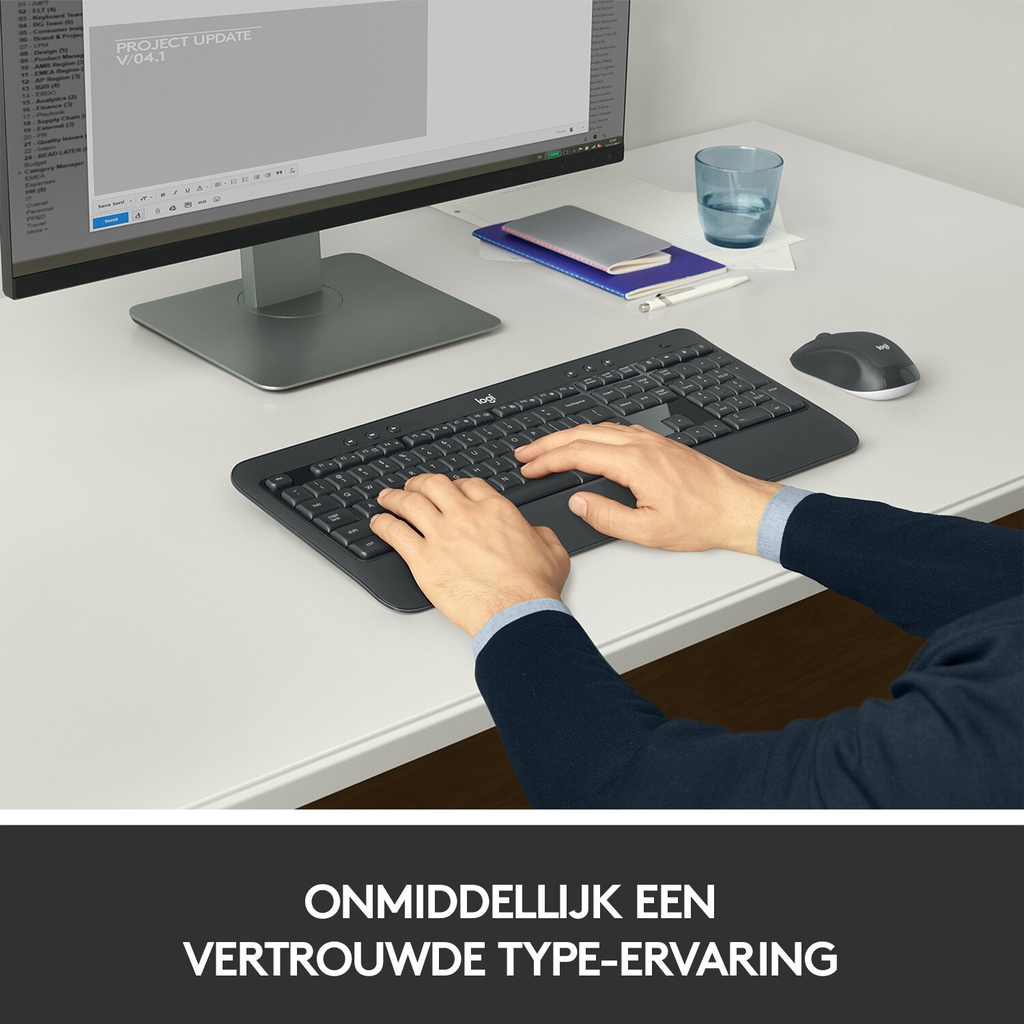 Logitech 920-008685 toetsenbord Inclusief muis Universeel RF Draadloos QWERTY US International Zwart - Afbeelding 11