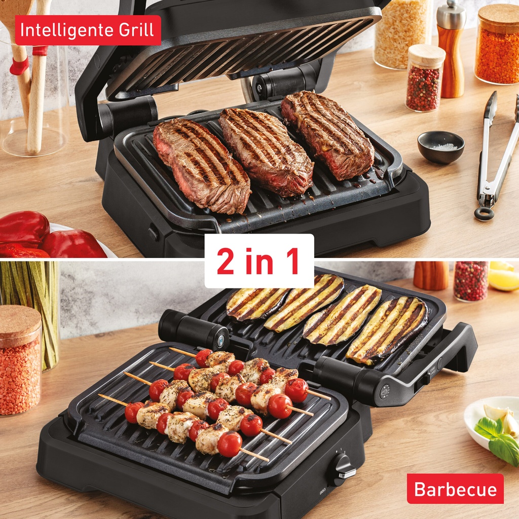 Tefal OptiGrill 2in1 OptiGrill 2-in-1 GC7728 intelligente grill en bbq zwart - Afbeelding 2