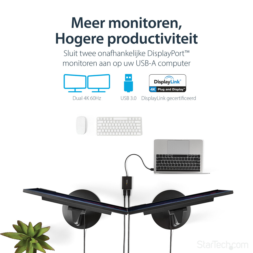 StarTech.com USB 3.0 naar Dual DisplayPort Adapter, 4K 60Hz, DisplayLink-gecertificeerd, USB naar Dual DP Display Adapter, Dual - Afbeelding 8