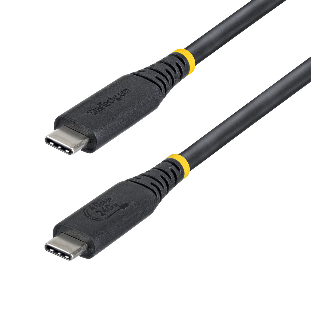 StarTech.com 1m USB4 Kabel, 40Gbps, USB-IF Gecertificeerde USB-C Kabel, 240W PD, 8K 60Hz/4K 240Hz DP2.1 DP40, TPE Mantel, Thunde
