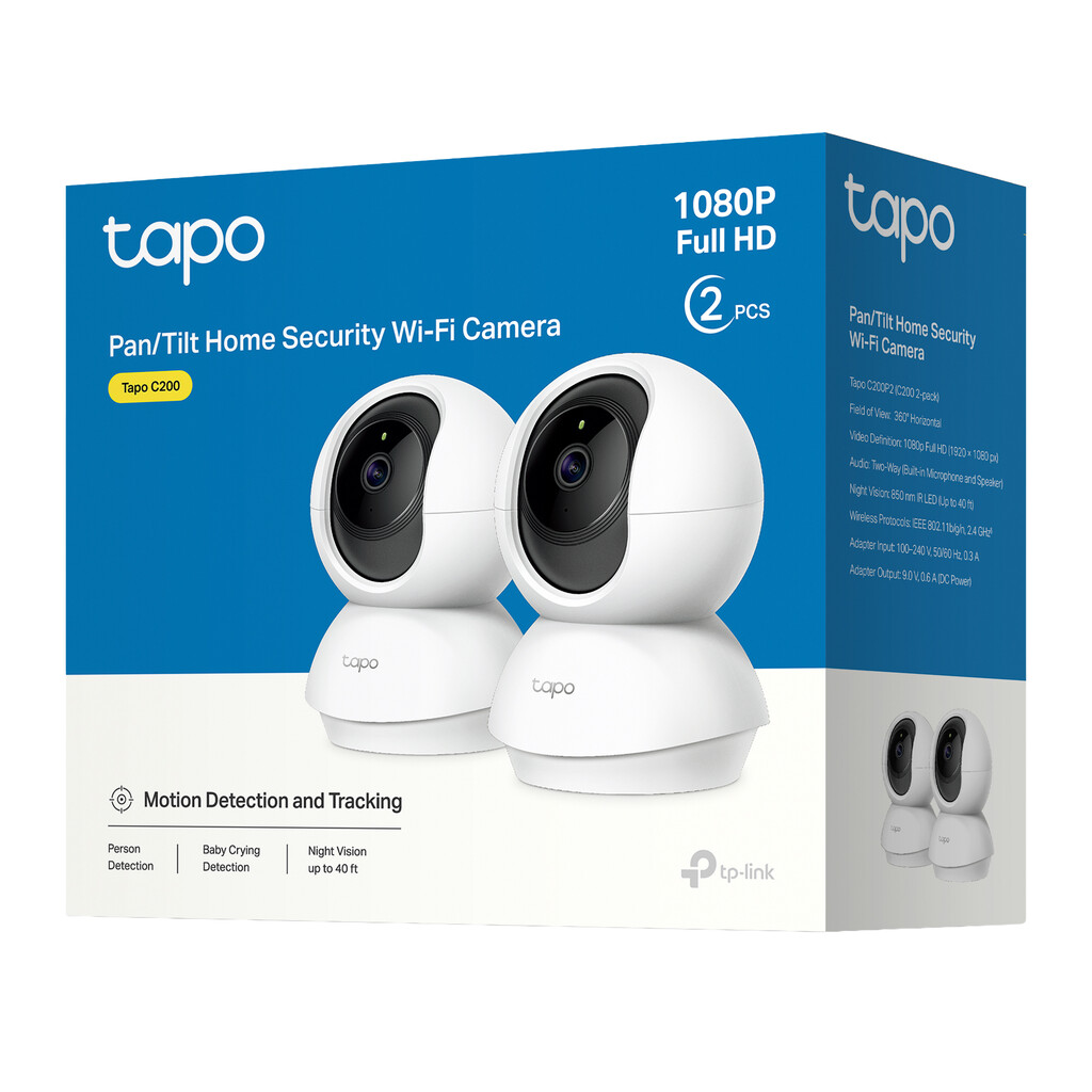 TP-Link Tapo C200P2 Bolvormig IP-beveiligingscamera Binnen 1920 x 1080 Pixels Bureau - Afbeelding 2