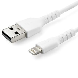 StarTech.com Premium USB-A naar Lightning Kabel 1m Wit - USB Type A naar Lightning Charge & Sync Oplaadkabel - Verstevigd met Ar