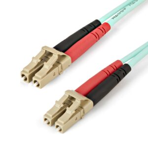 StarTech.com 1m LC/UPC naar LC/UPC OM4 Multimode Glasvezel Netwerkkabel, 50/125µm LOMMF/VCSEL Zipcord Fiber, 100G Netwerken, Low