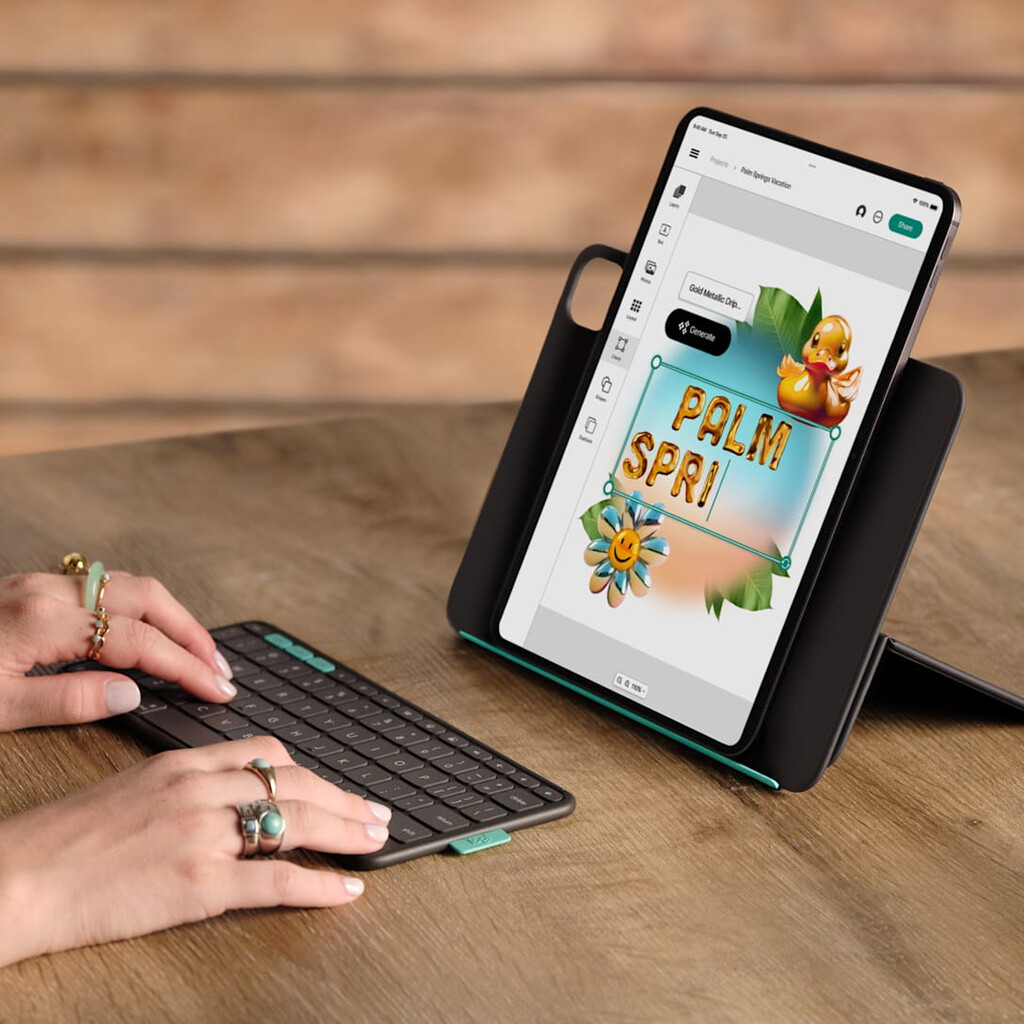 Logitech Flip Folio QWERTZ Duits Bluetooth Grafiet - Afbeelding 2