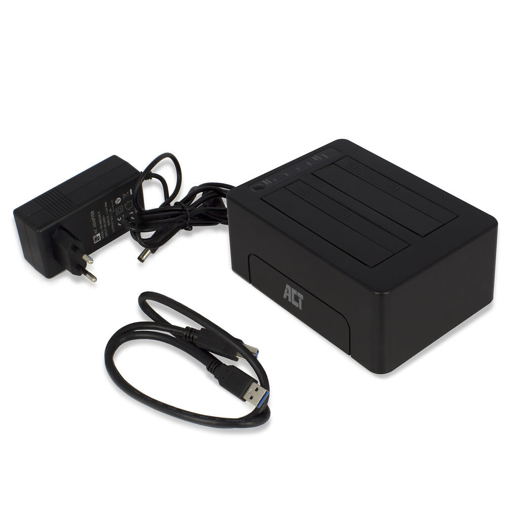 ACT 2,5" en 3,5" SATA dual HDD/SSD dockingstation, USB 3.2 Gen1 - Afbeelding 4