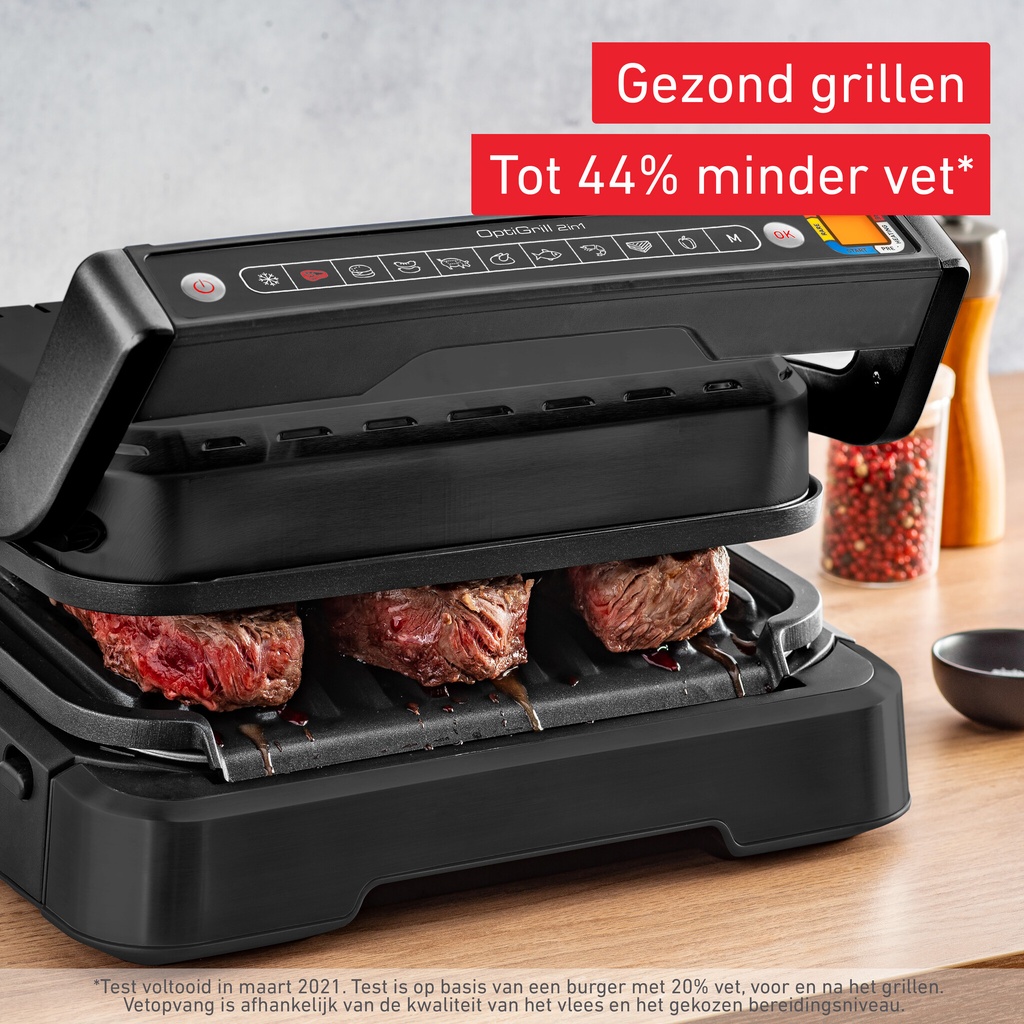Tefal OptiGrill 2in1 OptiGrill 2-in-1 GC7728 intelligente grill en bbq zwart - Afbeelding 6