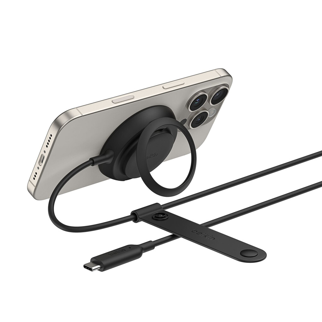 Belkin WIA014HQBK oplader voor mobiele apparatuur Hoofdtelefoons, Smartphone Zwart USB Draadloos opladen Snel opladen Binnen