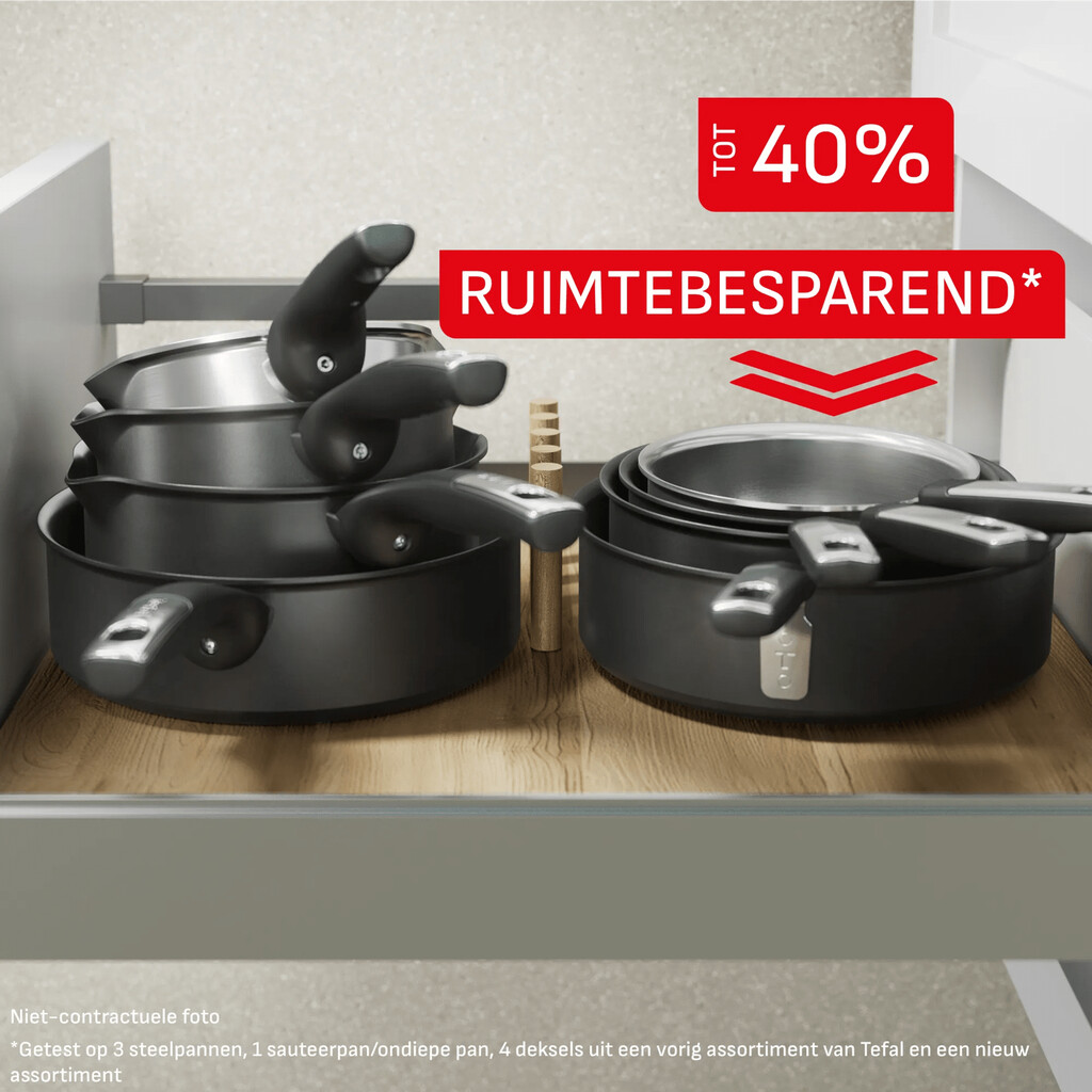 Tefal Excellence Ceram hapjespan 24 cm + deksel - Afbeelding 2