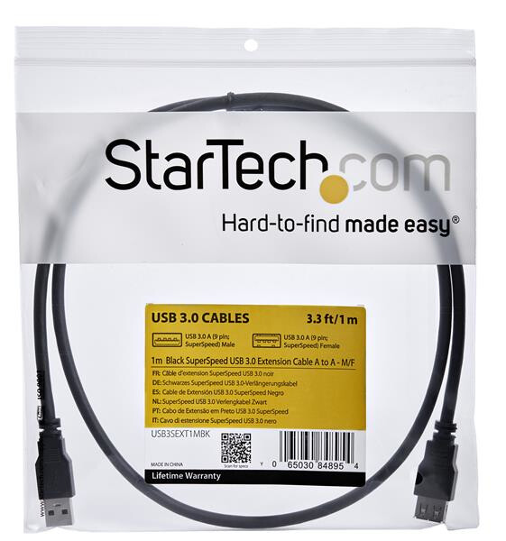 StarTech.com 1m SuperSpeed USB 3.0 Verlengkabel A naar A Zwart M/F - Afbeelding 5