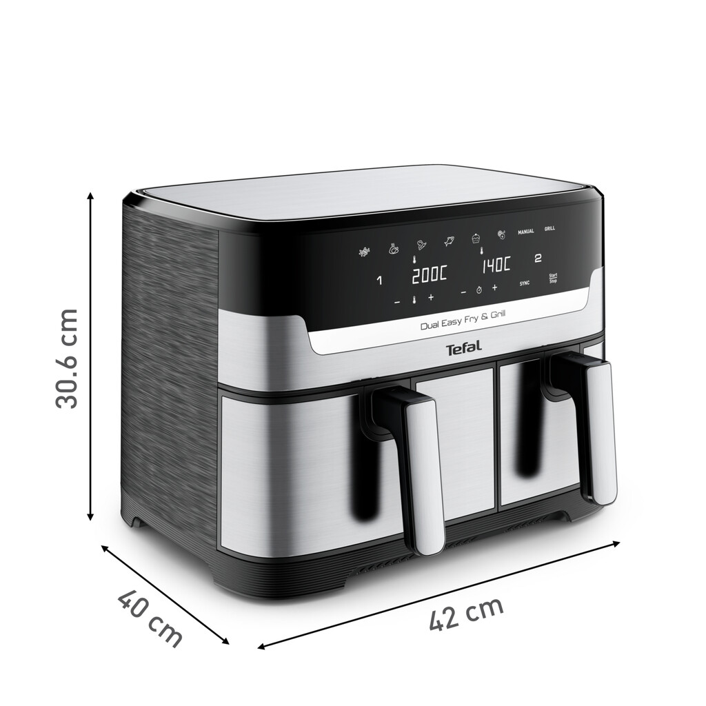 Tefal Dual Easy Fry & Grill Easy Fry & Grill Dual EY905D air fryer met dubbele lades - 8 programma's - 5,2 L + 3,1 L - Afbeelding 21