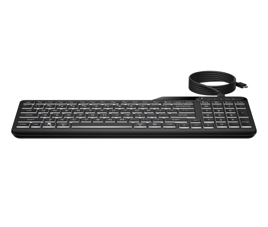 HP 405 backlit toetsenbord met kabel voor meerdere apparaten - Afbeelding 2
