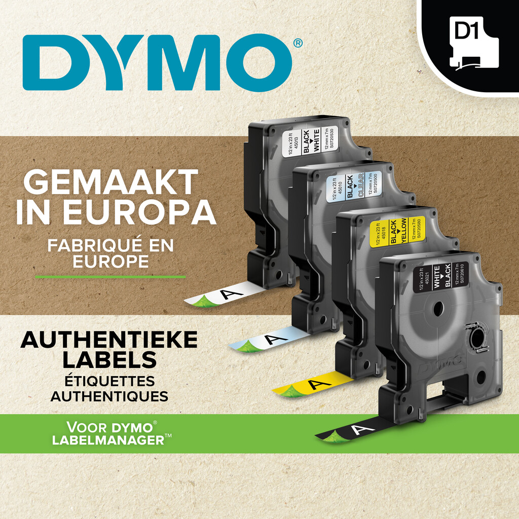 DYMO originele D1 labels | Zwarte Tekst op Geel Label | 19 mm x 7 m | Zelfklevende etiketten voor de LabelManager labelprinter - Afbeelding 5