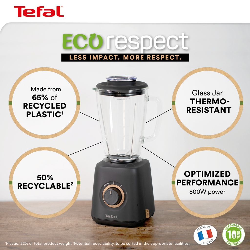 Tefal Eco Respect Intention BL46EN Blender - 2 snelheden - 800 W - 1,25 L - Afbeelding 7