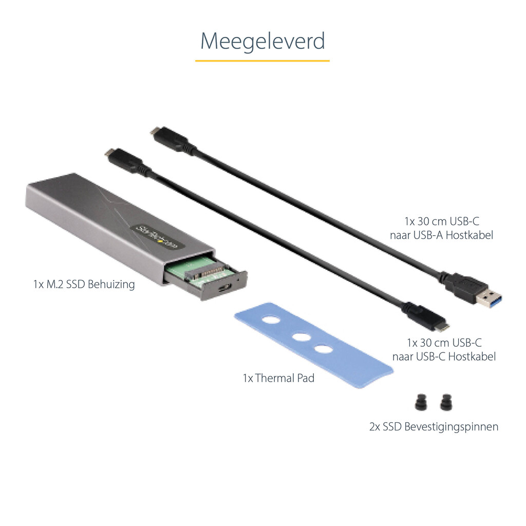 StarTech.com USB-C 10Gbps naar M.2 NVMe or M.2 SATA SSD Behuizing, Gereedschaploze Externe M.2 PCIe/SATA NGFF SSD Aluminum Case, - Afbeelding 15