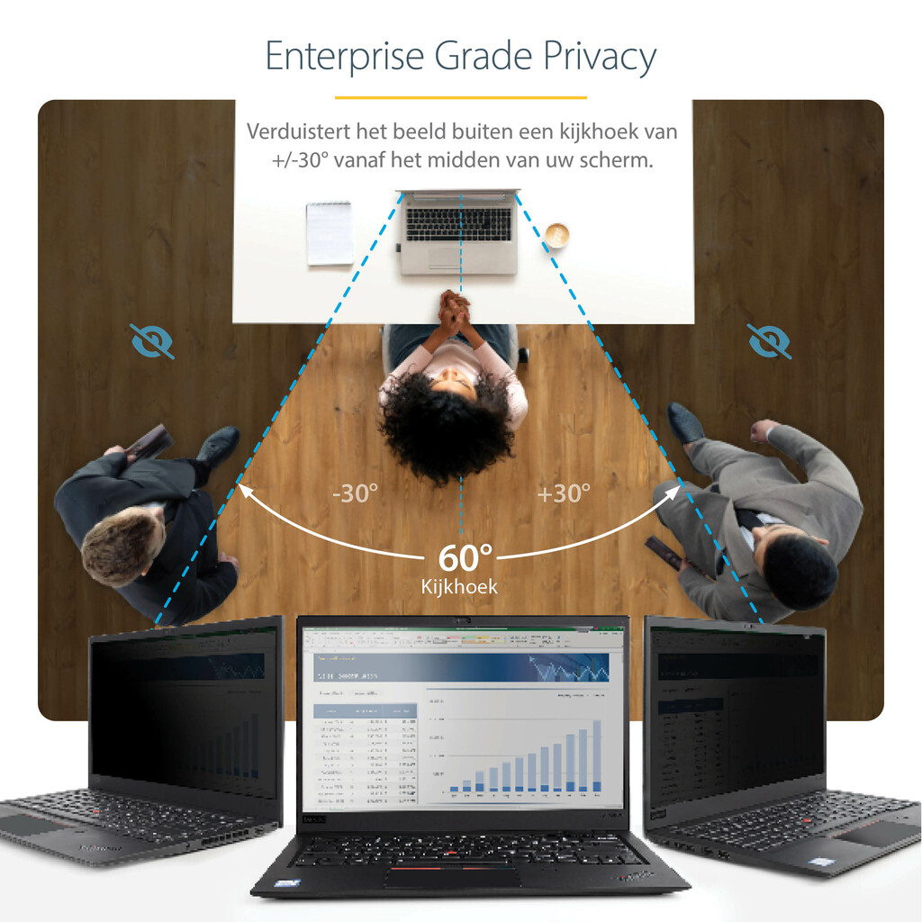 StarTech.com 13.3in Privacy Filter voor Laptop, Anti-Glans Privacy Scherm voor 16:9 Breedbeeld Displays, Laptop Monitor Screen - Afbeelding 9
