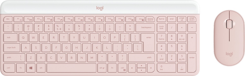 Logitech MK470 toetsenbord Inclusief muis Kantoor RF Draadloos QWERTY US International Roze