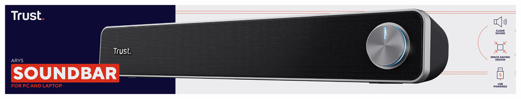 Trust Arys Soundbar - USB soundbar – 2.0 kanaal – Volumeknop voorzijde – Zwart - Afbeelding 4