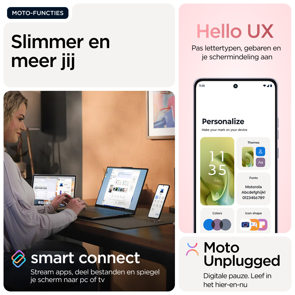Motorola moto g86 power 5G 16,9 cm (6.67") Dual SIM Android 15 USB Type-C 8 GB 512 GB 6720 mAh Roze - Afbeelding 28
