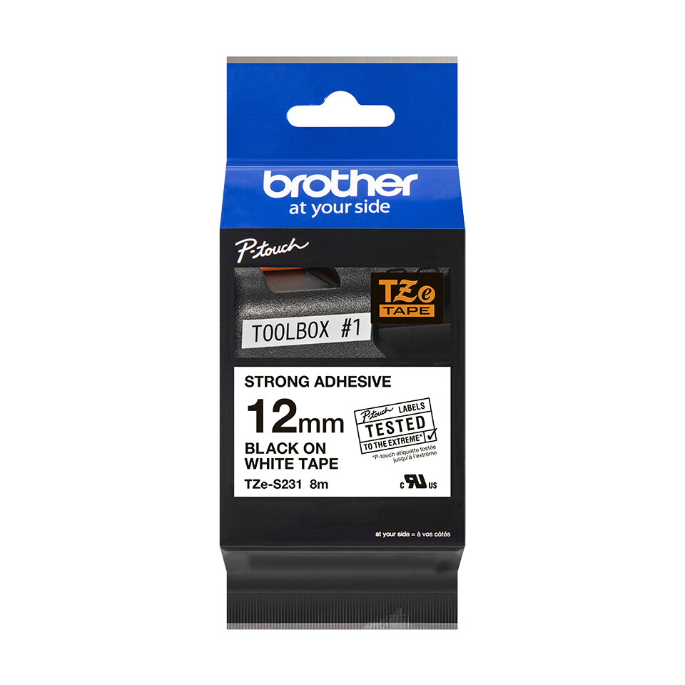 Brother TZE-S231 labelprinter-tape Zwart op wit TZ - Afbeelding 2