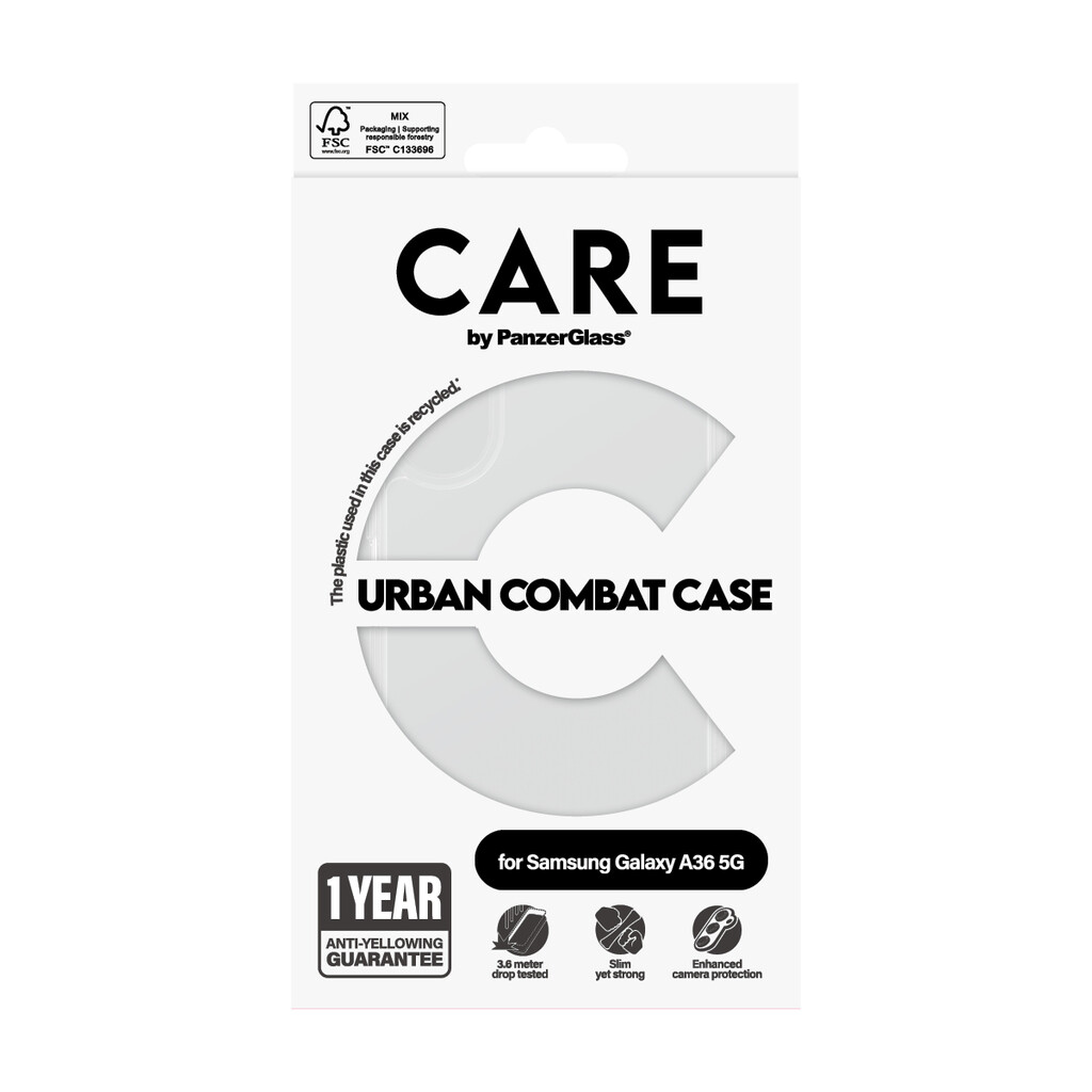 PanzerGlass CARE™ by ® Urban Combat Case Transparent Samsung Galaxy A36 5G mobiele telefoon behuizingen Hoes Transparant - Afbeelding 3