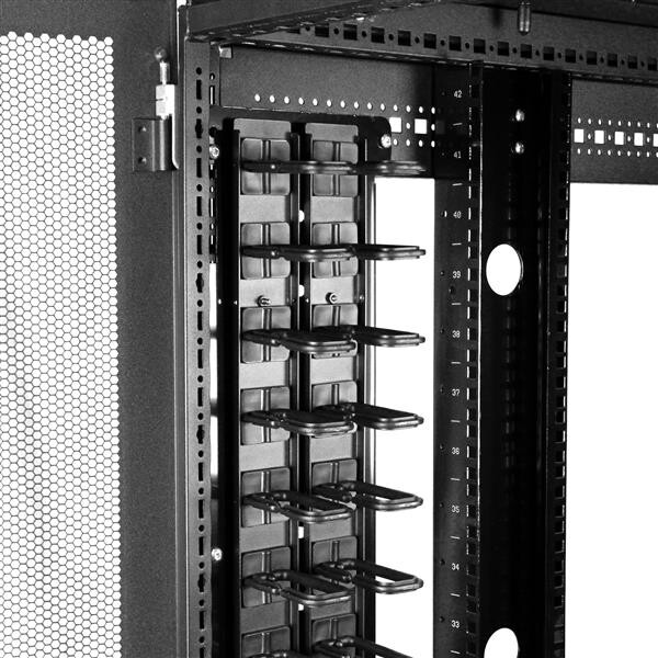 StarTech.com 2-Pack 20U Verticale Server Rack Kabelmanager met D-Ring Haken, 40U Netwerk Rack Kabelorganizer, 2x 91cm Kabelgele - Afbeelding 6