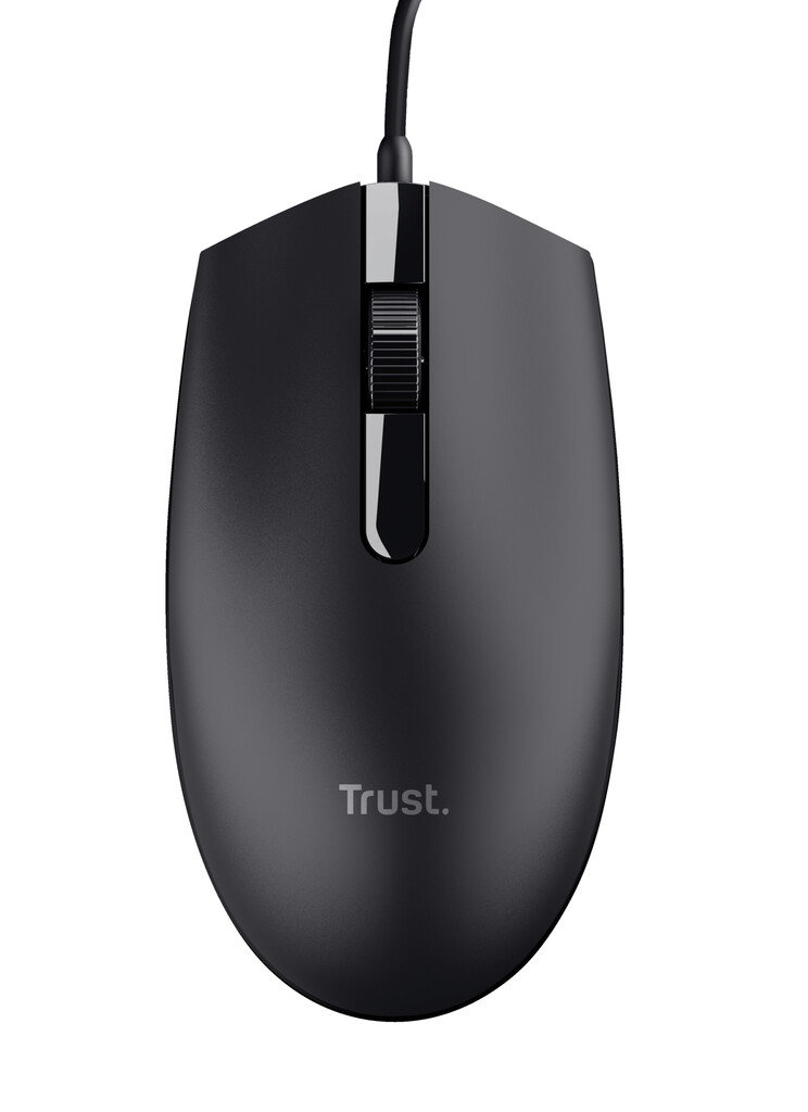 Trust Basi Bedrade Muis - Ambidextere muis – 3 knoppen – 1200 DPI – Zwart - Afbeelding 2