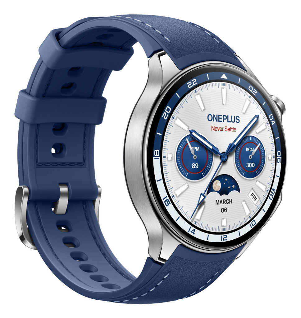 OnePlus Watch 2 3,63 cm (1.43") AMOLED 47 mm Digitaal 466 x 466 Pixels Touchscreen Blauw Wifi GPS - Afbeelding 3