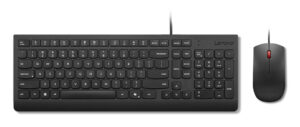 Lenovo Essential Wired Combo Black US Euro toetsenbord Inclusief muis Universeel USB Zwart