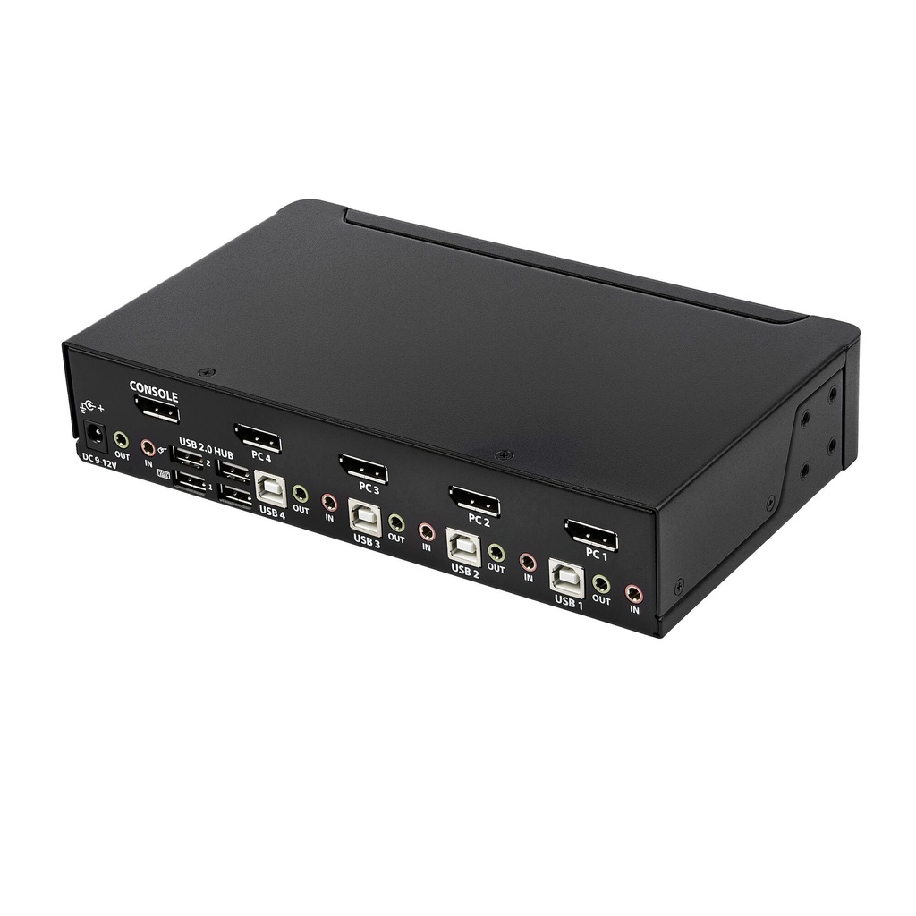 StarTech.com 4 Port DisplayPort KVM Switch, 4K 60Hz, Single Display, Dual Port UHD DP 1.2 USB KVM Switch met Geïntegreerde USB 2 - Afbeelding 2