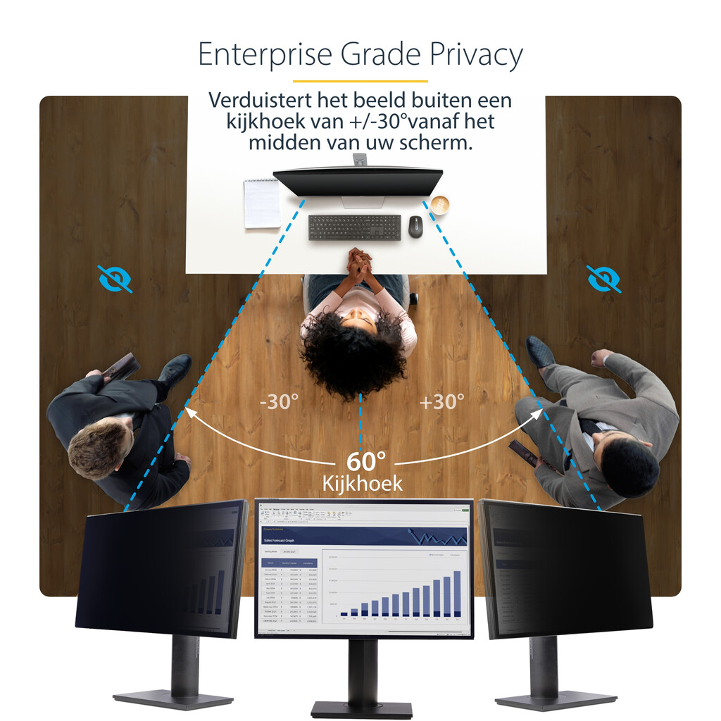 StarTech.com 24 inch 16:9 Computer Monitor Privacy Filter, Hangend Acryl Security Filter, Snel te installeren Privacy Screen, M - Afbeelding 9