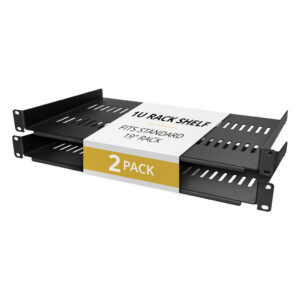 StarTech.com 2-Pack 1U Server Rack Schap, Geventileerde Vrijdragende Plank voor 19" Netwerk Rack of Kast, Rackmonteerbaar, Heav