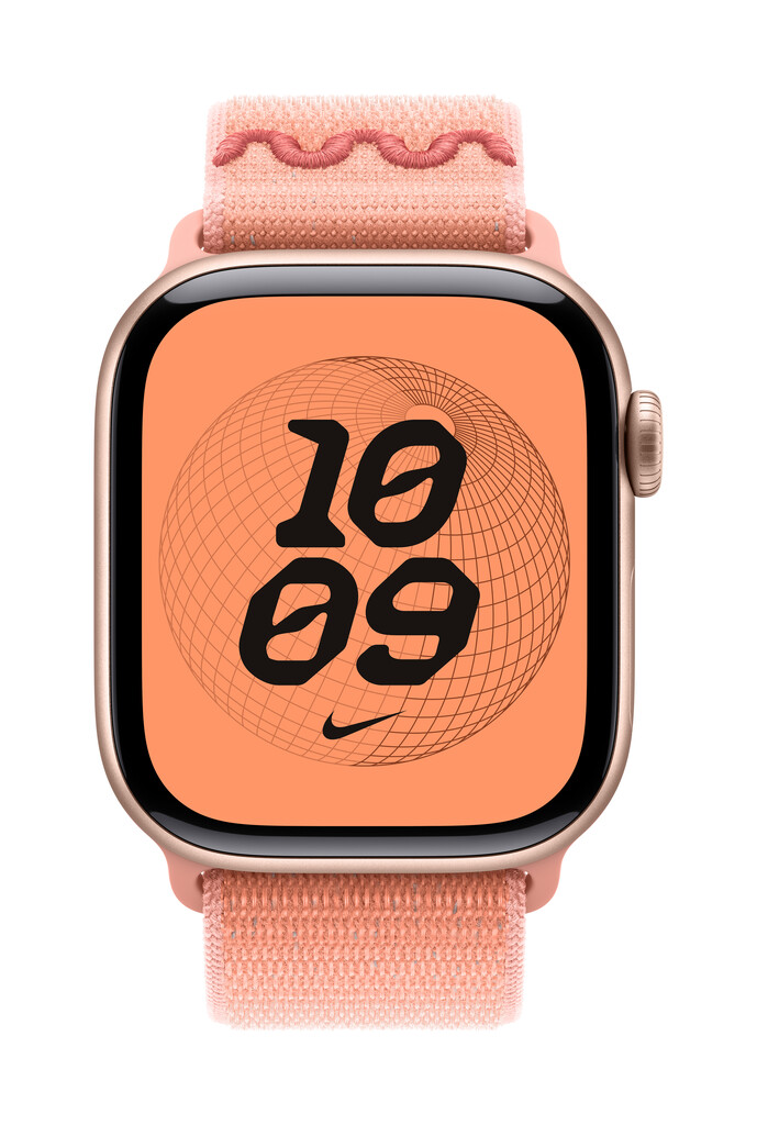 Apple Nike Sport Loop Band Roze Nylon, Gerecycled polyester, Spandex