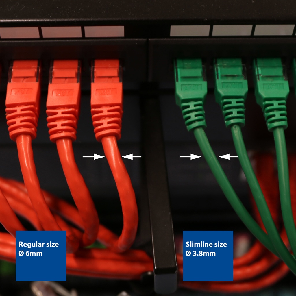 ACT Blauwe 1.5 meter LSZH U/UTP CAT6 datacenter slimline patchkabel snagless met RJ45 connectoren - Afbeelding 8