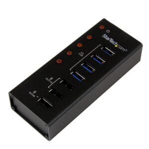 StarTech.com 4-poorts gevoede USB 3.0 hub met 3 speciale USB-laadpoorten (2 x 1 A & 1 x 2 A) - 5Gbps - op de wand monteerbare me