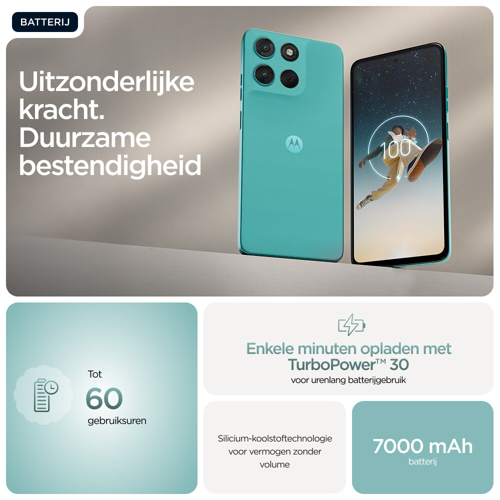 Motorola moto g57 power 17,1 cm (6.72") Dual SIM Android 16.0 5G USB Type-C 12 GB 256 GB 7000 mAh Turkoois - Afbeelding 6