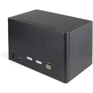 StarTech.com 2 Port Quad Monitor DisplayPort KVM Switch - 4K 60Hz UHD HDR - Desktop 4K DP 1.2 KVM met 2 Port USB 3.0 Hub (5Gbps)