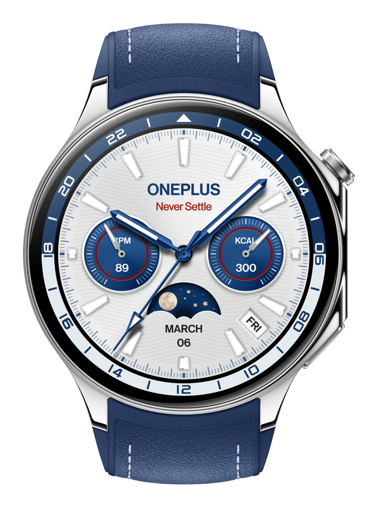 OnePlus Watch 2 3,63 cm (1.43") AMOLED 47 mm Digitaal 466 x 466 Pixels Touchscreen Blauw Wifi GPS