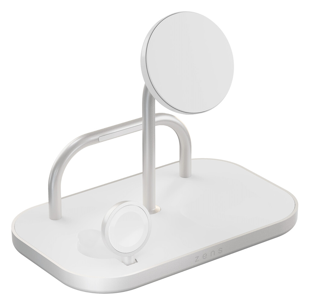 ZENS ZEDC29W/00 oplader voor mobiele apparatuur Hoofdtelefoons, Smartphone, Smartwatch Zilver, Wit AC, USB Draadloos opladen Sne