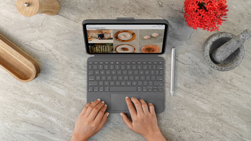 Logitech Combo Touch QWERTZ Duits Smart Connector Grijs - Afbeelding 3