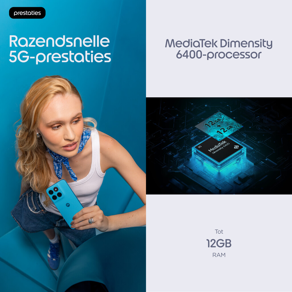 Motorola moto g87 17,2 cm (6.78") Hybride Dual SIM Android 16.0 5G USB Type-C 8 GB 256 GB 5200 mAh Blauw - Afbeelding 11