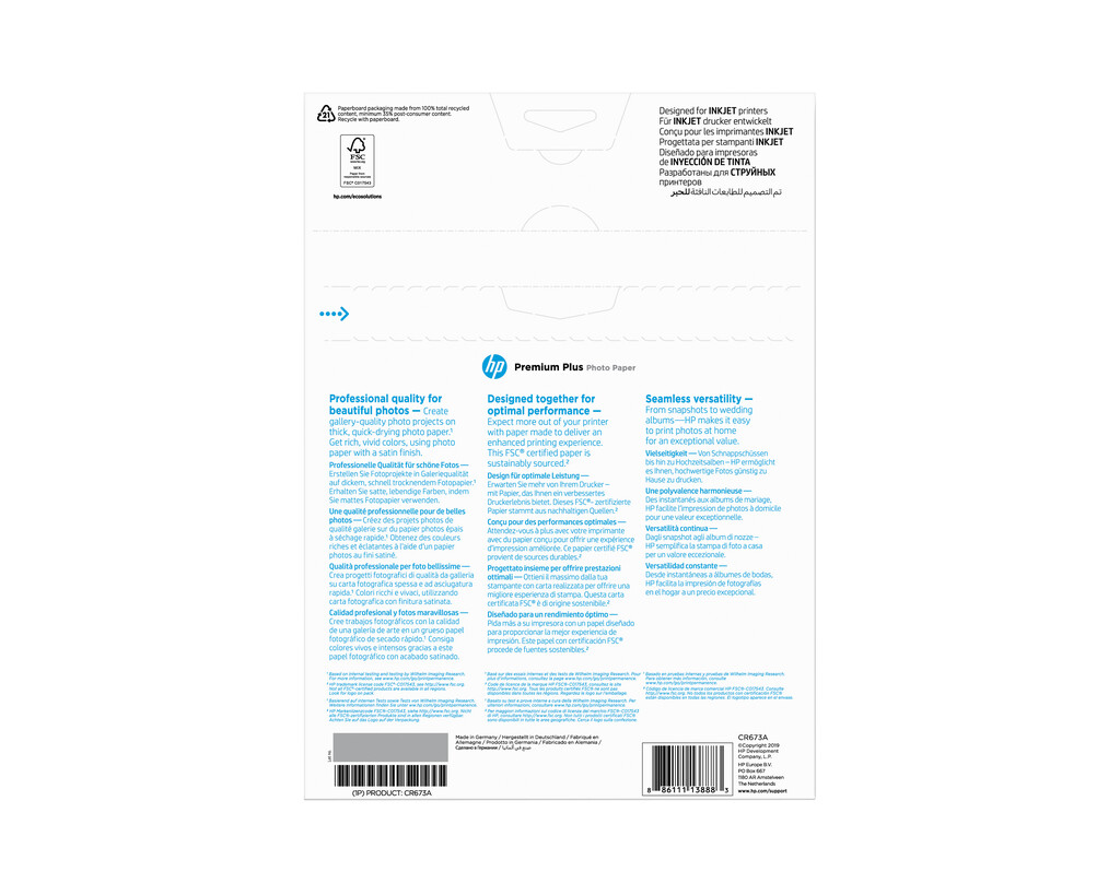 HP Premium Plus fotopapier, satijn, 300 g/m2, A4 (210 x 297 mm), 20 vellen - Afbeelding 7
